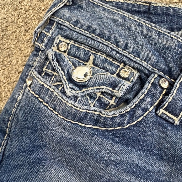 Y2K True Religion Women's Lowrise Skinny Capri Denim Jeans Size 28 - Picture 5 of 9